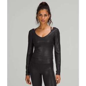 Lululemon Align Long Sleeve Shirt Shine, Radiate Foil Print Black, Size 6